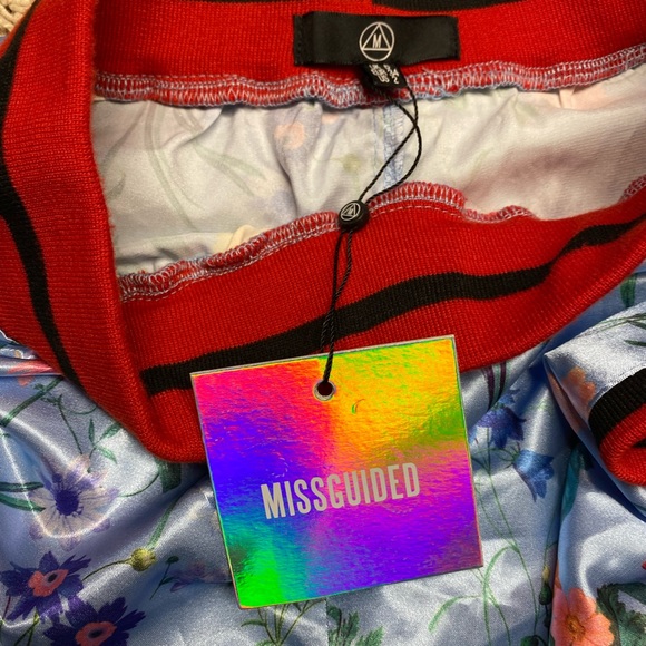 Missguided Floral Print Satin Rib Detail Jogger Women’s sz US 2 - Picture 4 of 7